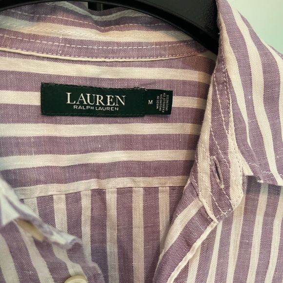 Ralph Lauren Lavender and White Striped Shirt - Picture 3 of 4